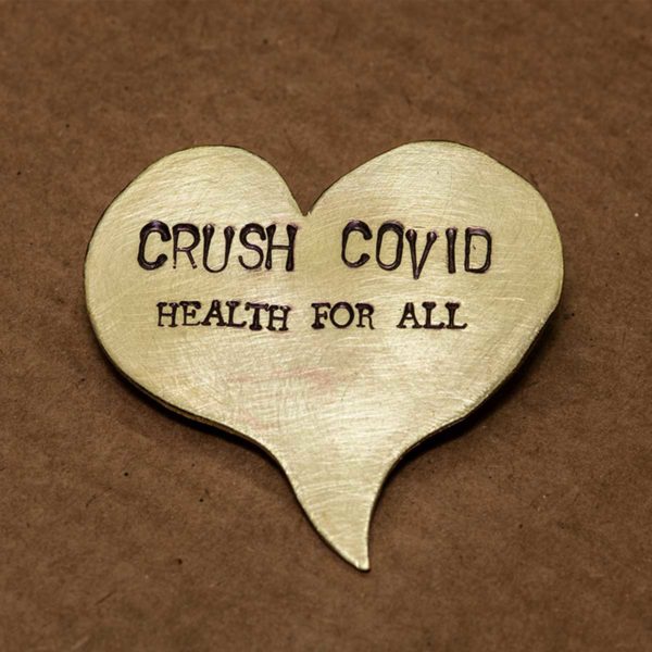 Crush Covid Heart Pin