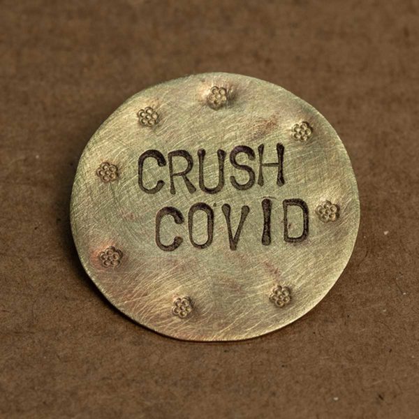 Crush Covid Pin (Round)