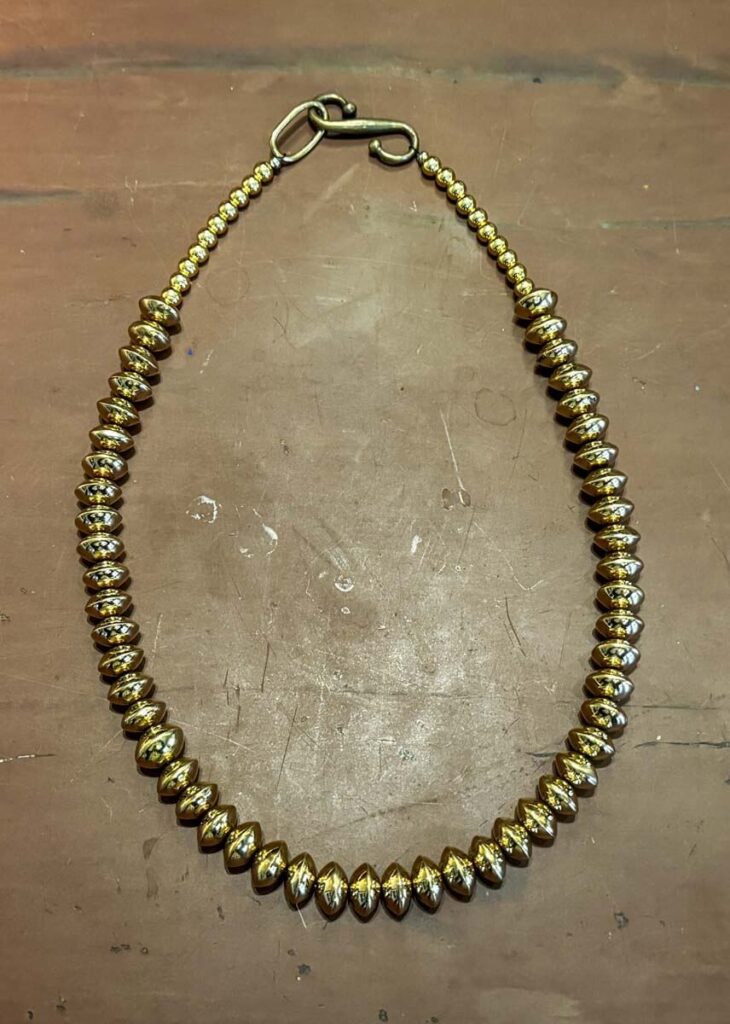 Brass 50 bead necklace